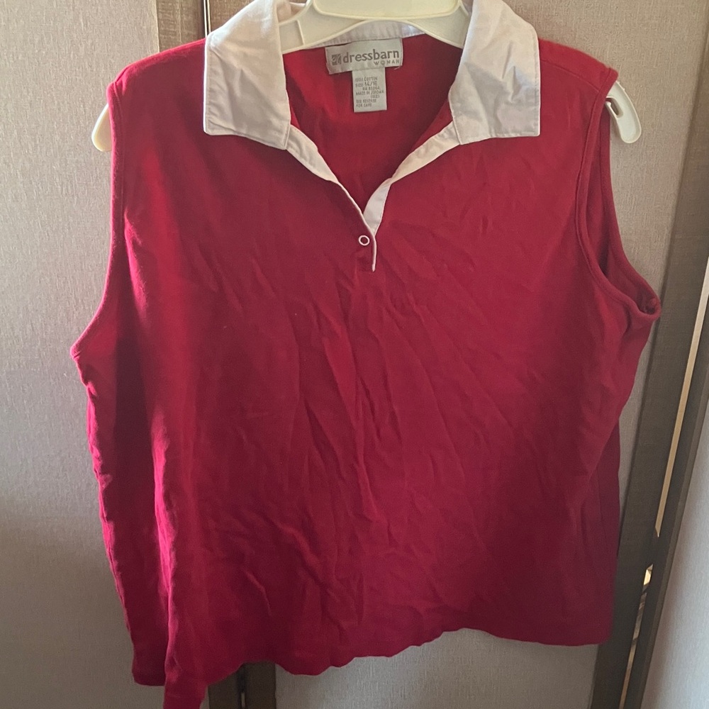 FINAL MARKDOWN Dressbarn Red Sleeveless Women's Top 14/16